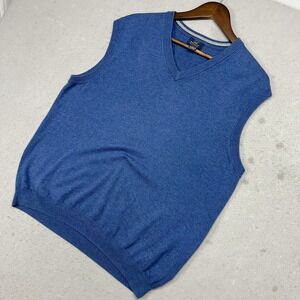 Brooks Brothers 346 Supima Cotton V Neck‎ Sweater Vest Mens Blue Size L